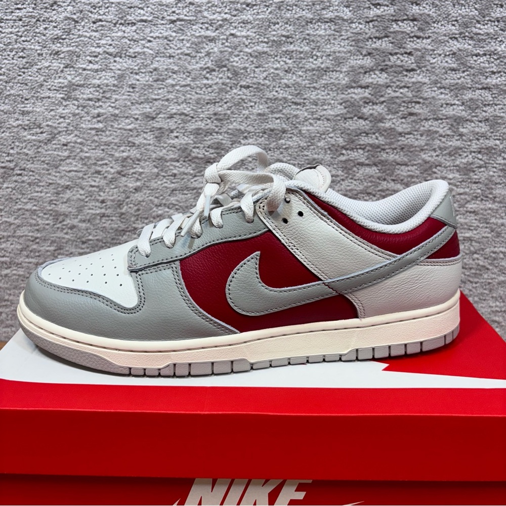 Nike Dunk Low Light Iron Ore Gym Red Men's Sz 11  HJ9093-030 Grey White Red - Picture 9 of 9
